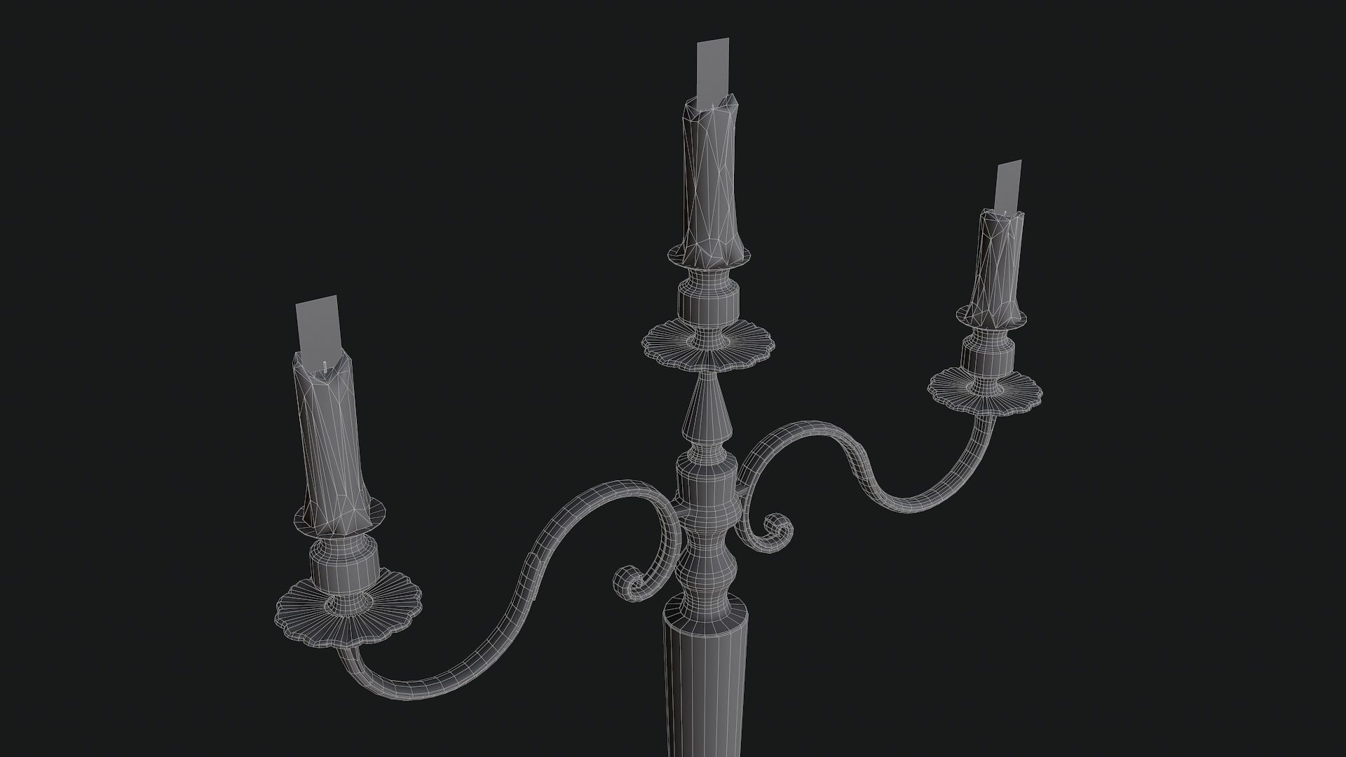 Antique Candle Tree - PBR 3D model_8