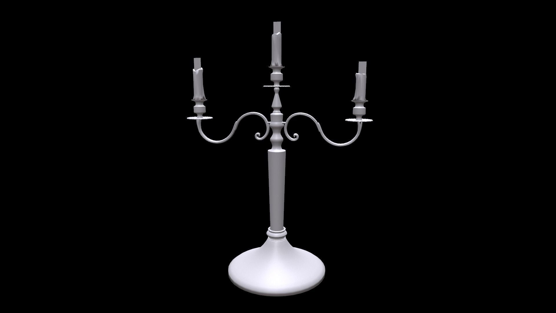 Antique Candle Tree - PBR 3D model_11