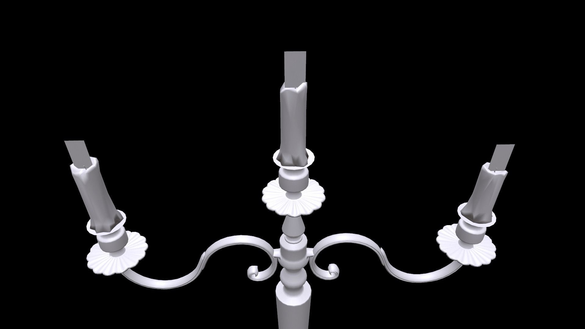 Antique Candle Tree - PBR 3D model_15