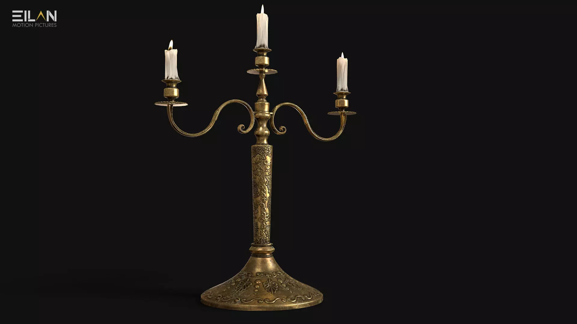 Antique Candle Tree - PBR 3D model_0