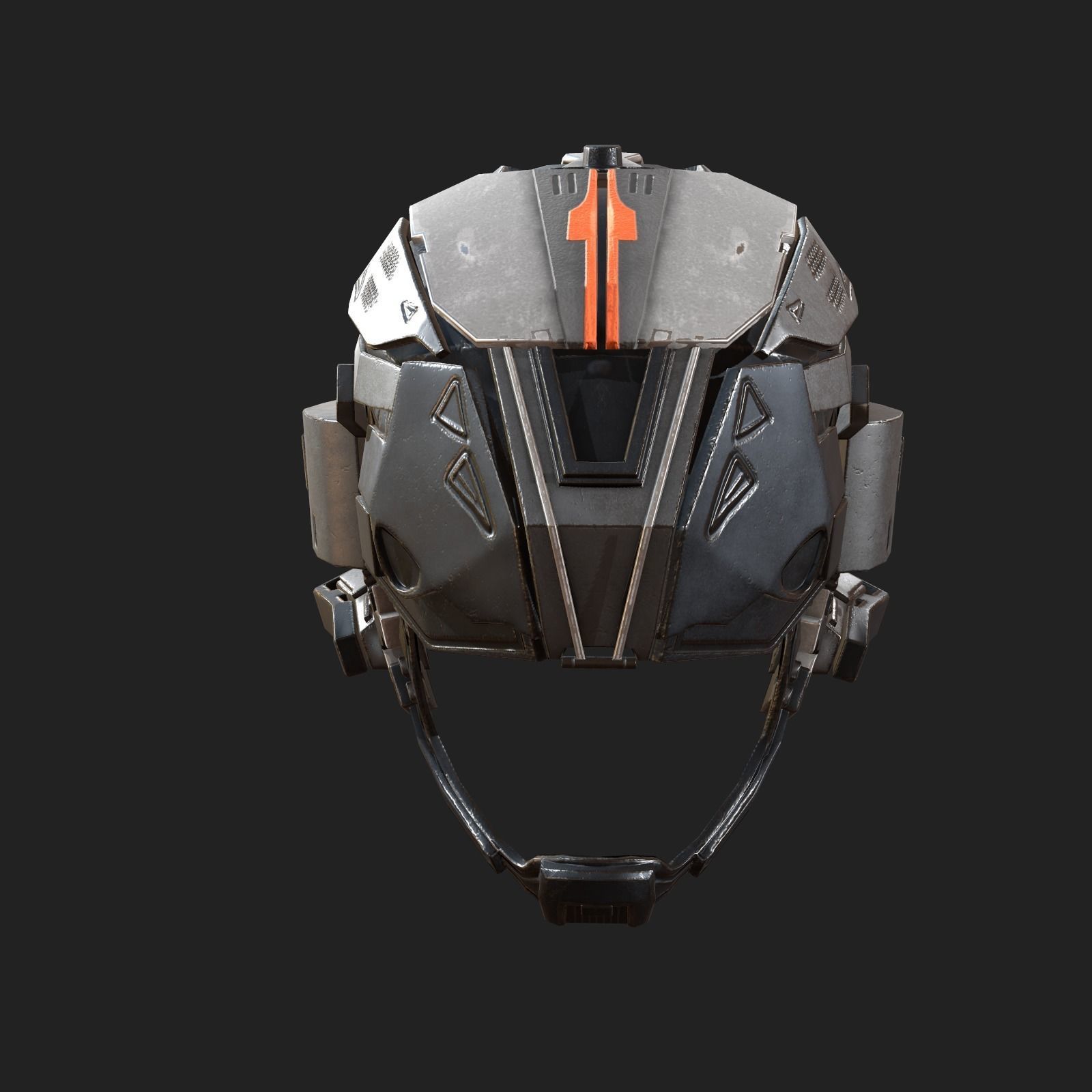 Helmet scifi  Low-poly 3D model_1