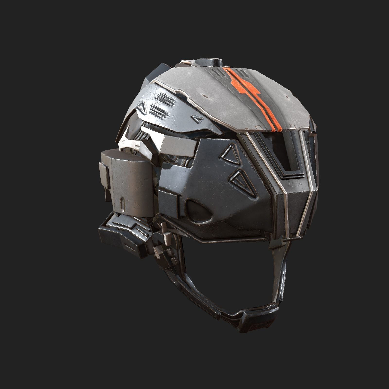 Helmet scifi  Low-poly 3D model_4