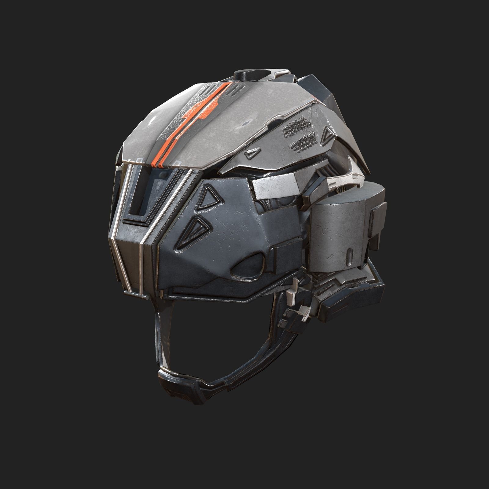 Helmet scifi  Low-poly 3D model_2