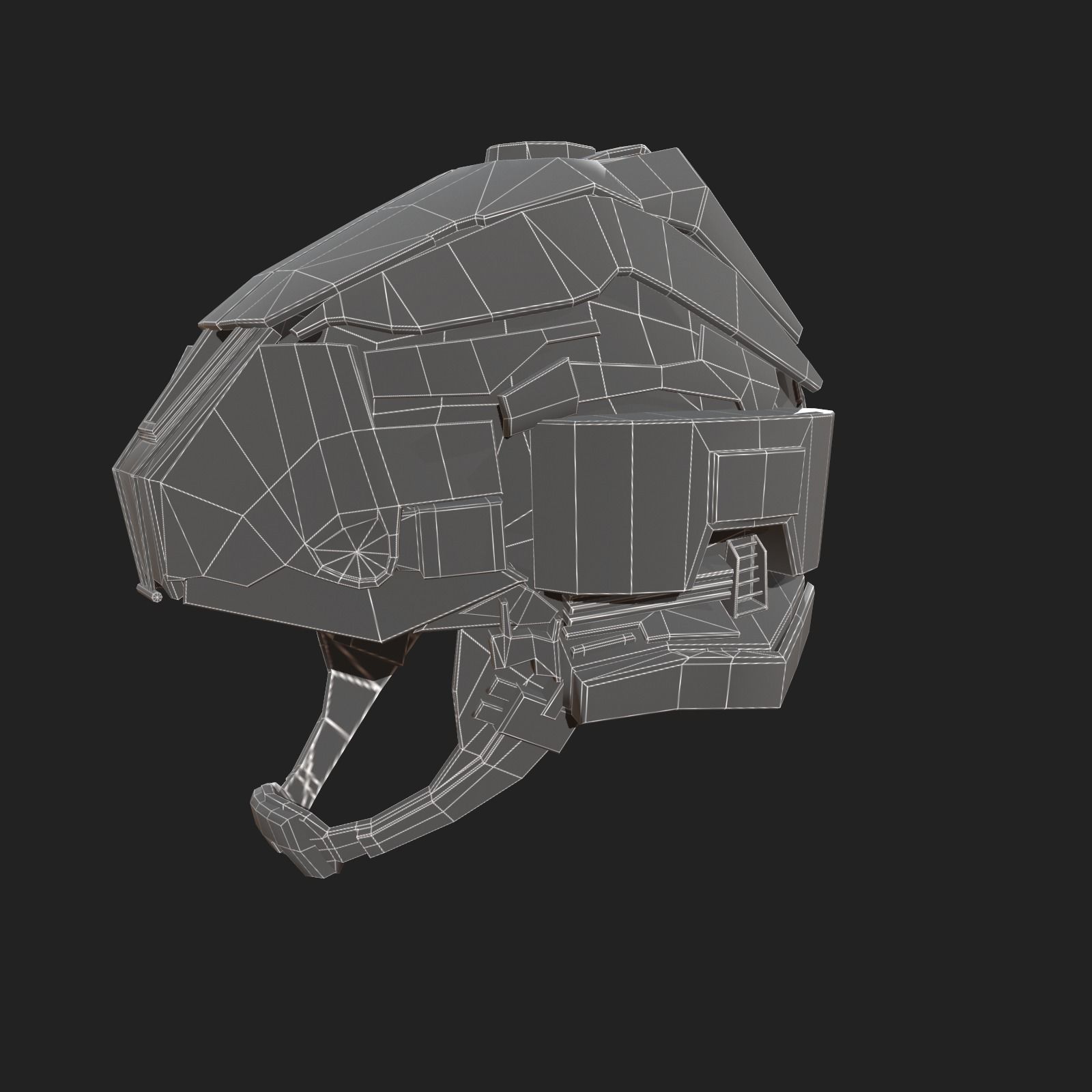 Helmet scifi  Low-poly 3D model_5