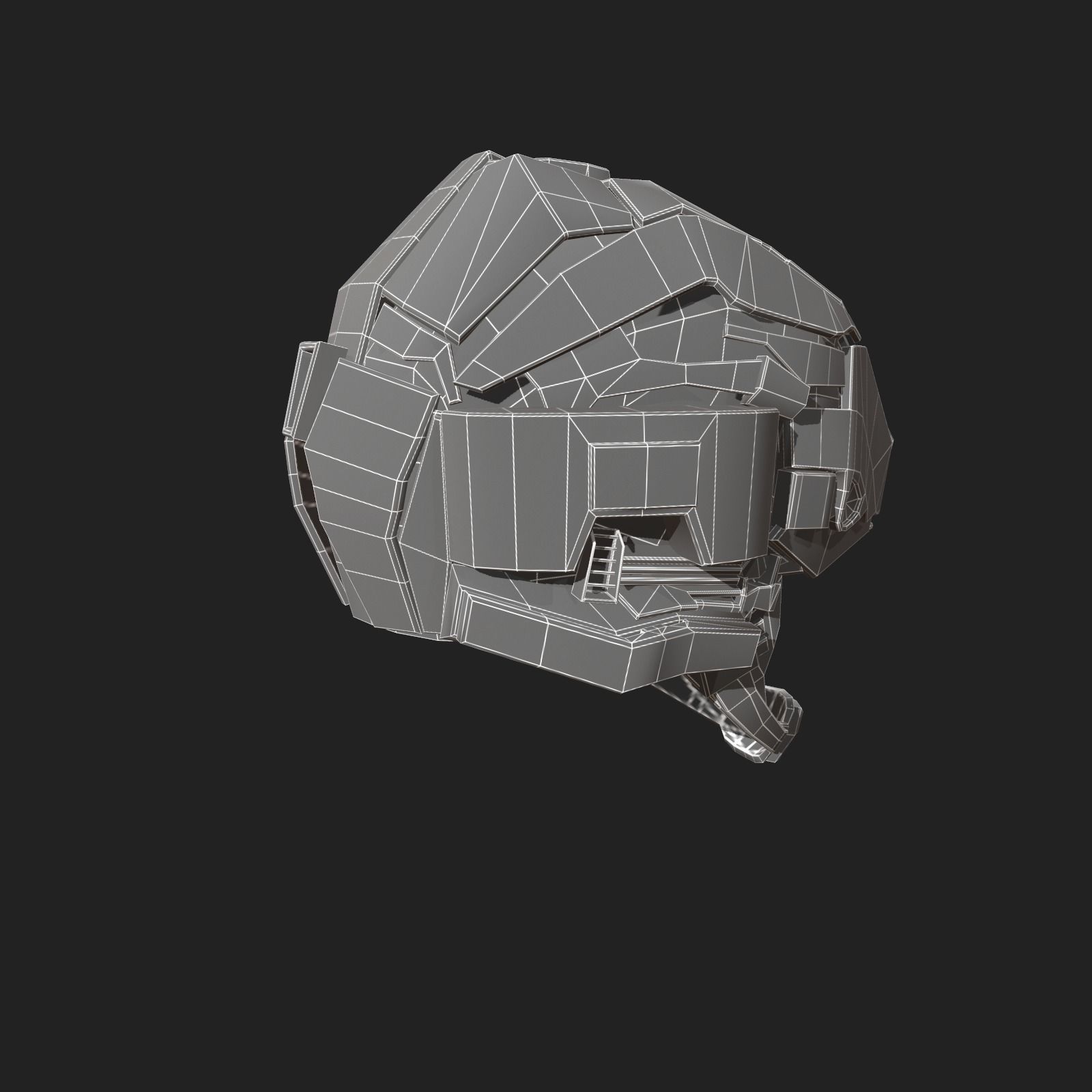 Helmet scifi  Low-poly 3D model_6