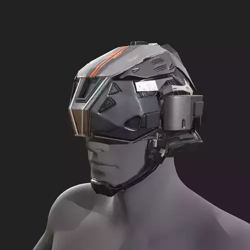 Helmet scifi  Low-poly 3D model