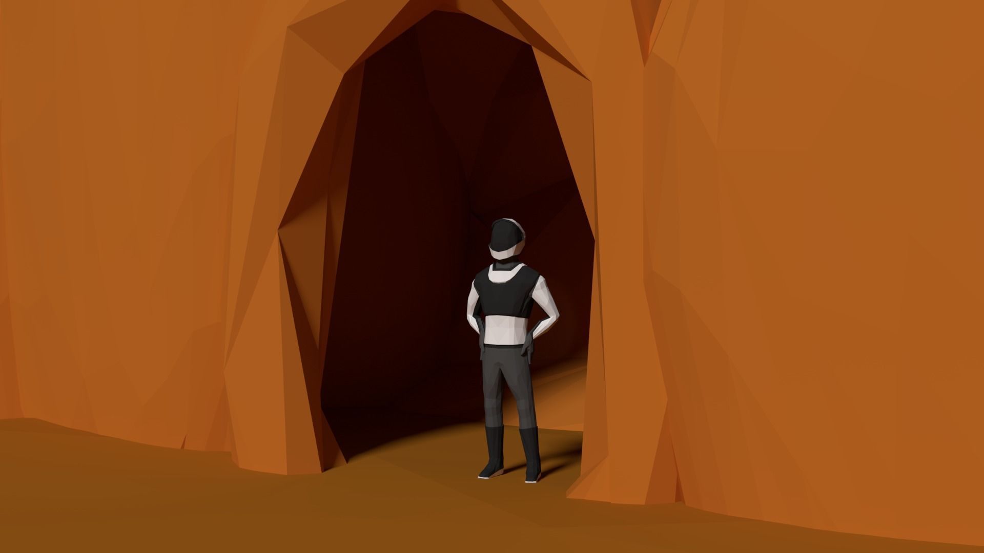 Cosmonaut Low Poly GameReady Rigged model Low-poly 3D model_0