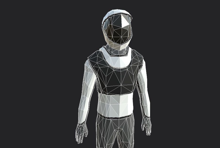 Cosmonaut Low Poly GameReady Rigged model Low-poly 3D model_2