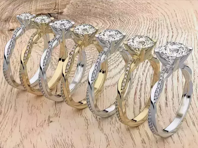 Petite Twisted Vine Diamond Ring