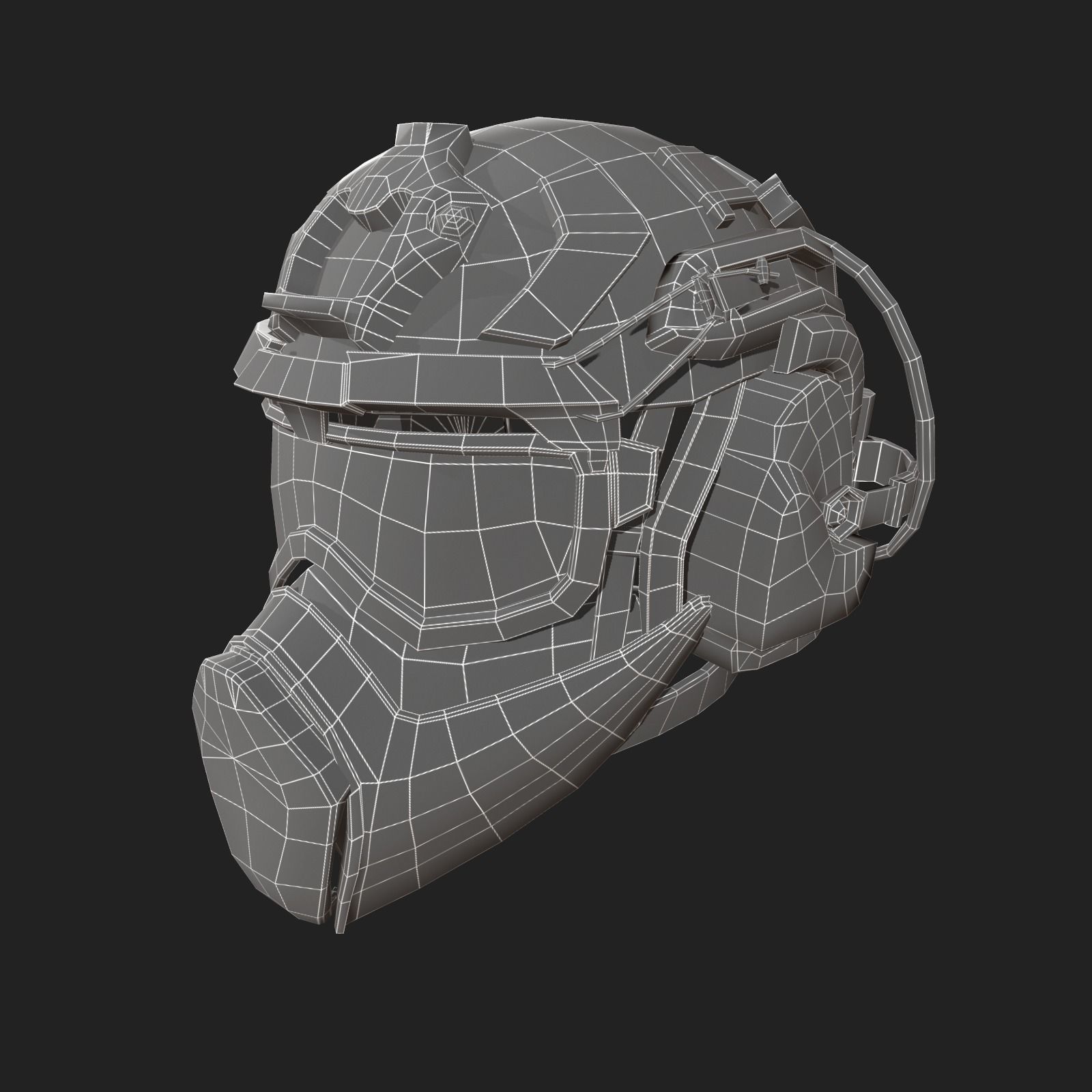 Scifi helmet military  Low-poly 3D model_6