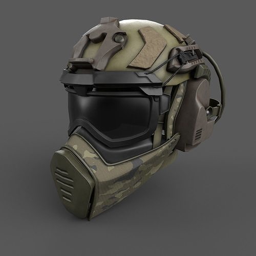 Scifi helmet military  Low-poly 3D model