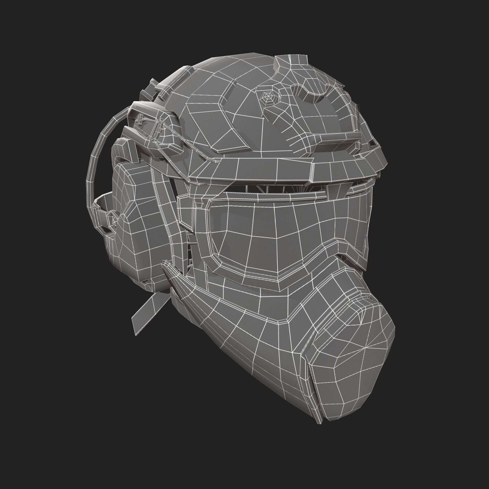 Scifi helmet military  Low-poly 3D model_4