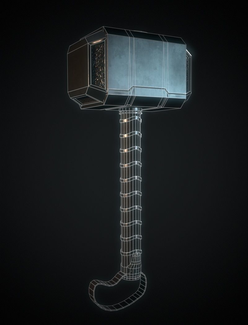Mjolnir Low-poly 3D model_5