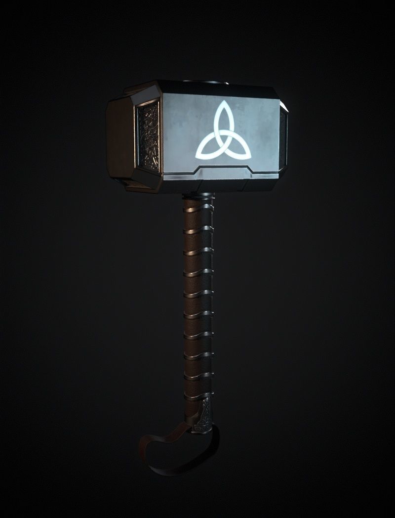 Mjolnir Low-poly 3D model_2