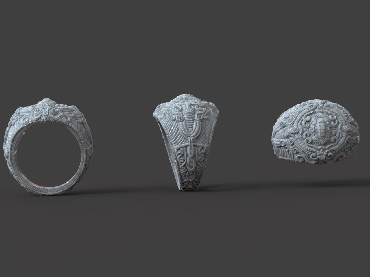 Decorative ring and wall plaque  3D print model_6