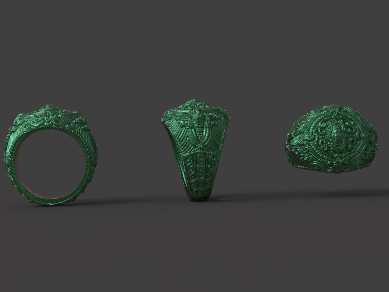 Decorative ring and wall plaque  3D print model_5