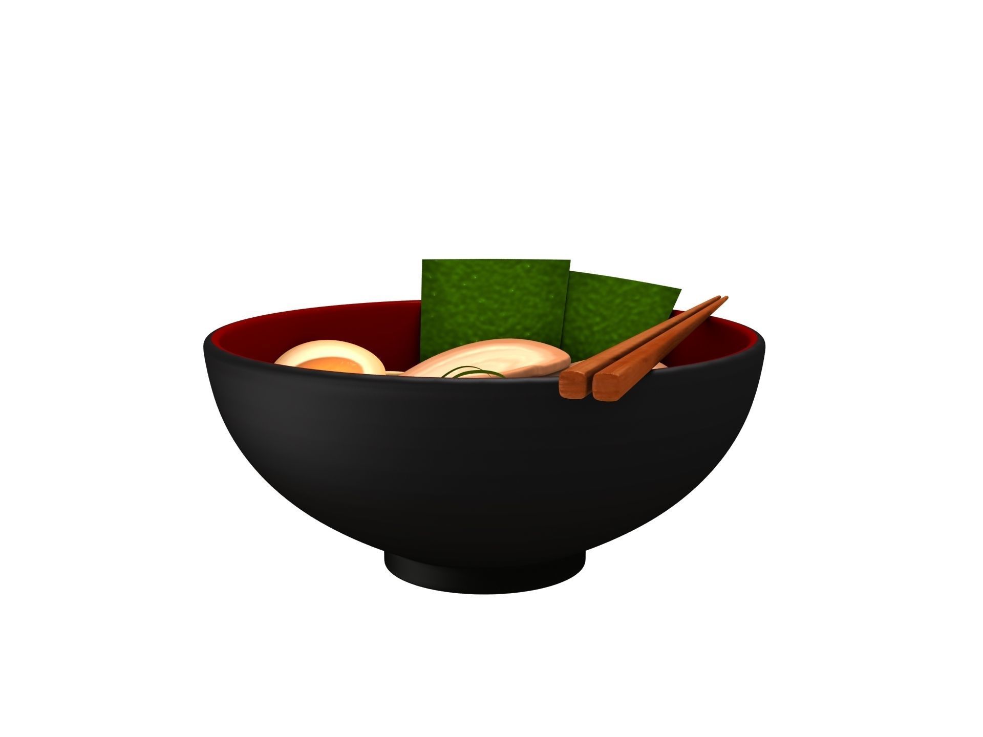 Ramen bowl with leaf 3D model_3