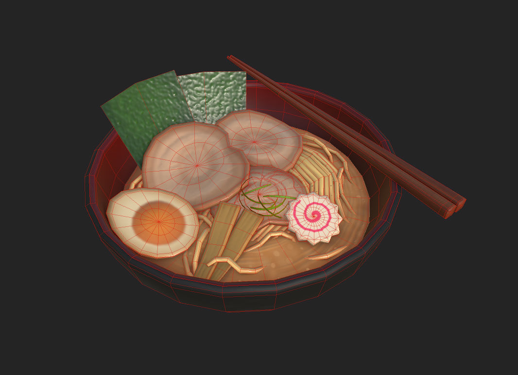 Ramen bowl with leaf 3D model_16