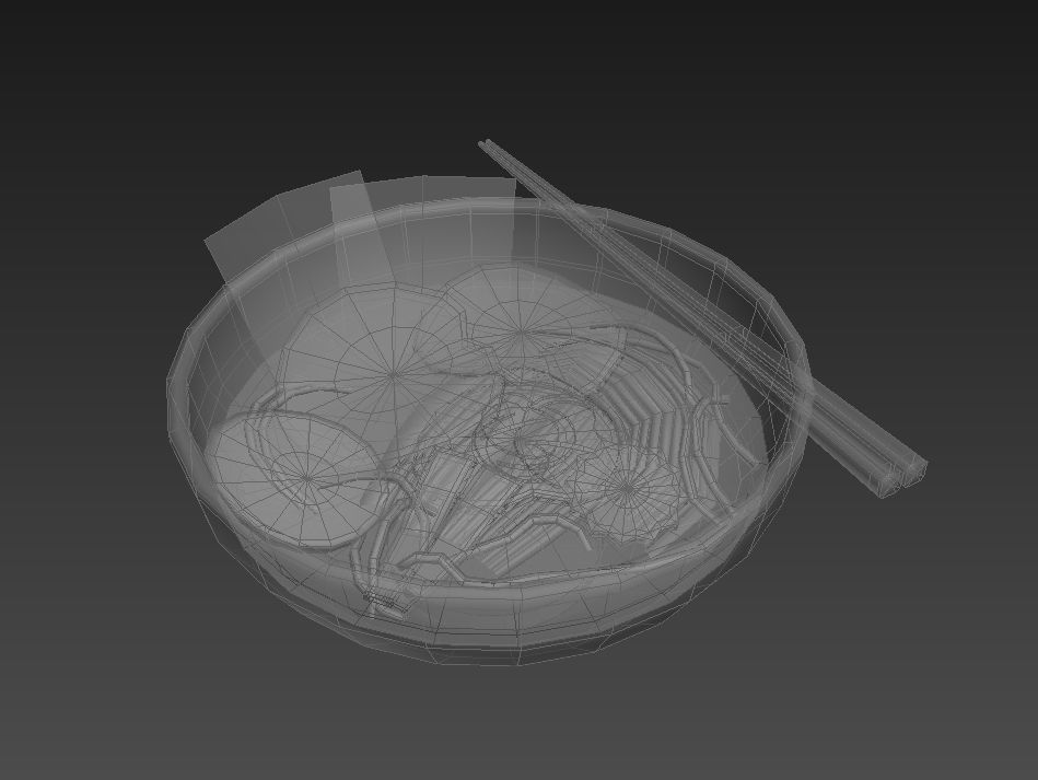 Ramen bowl with leaf 3D model_10