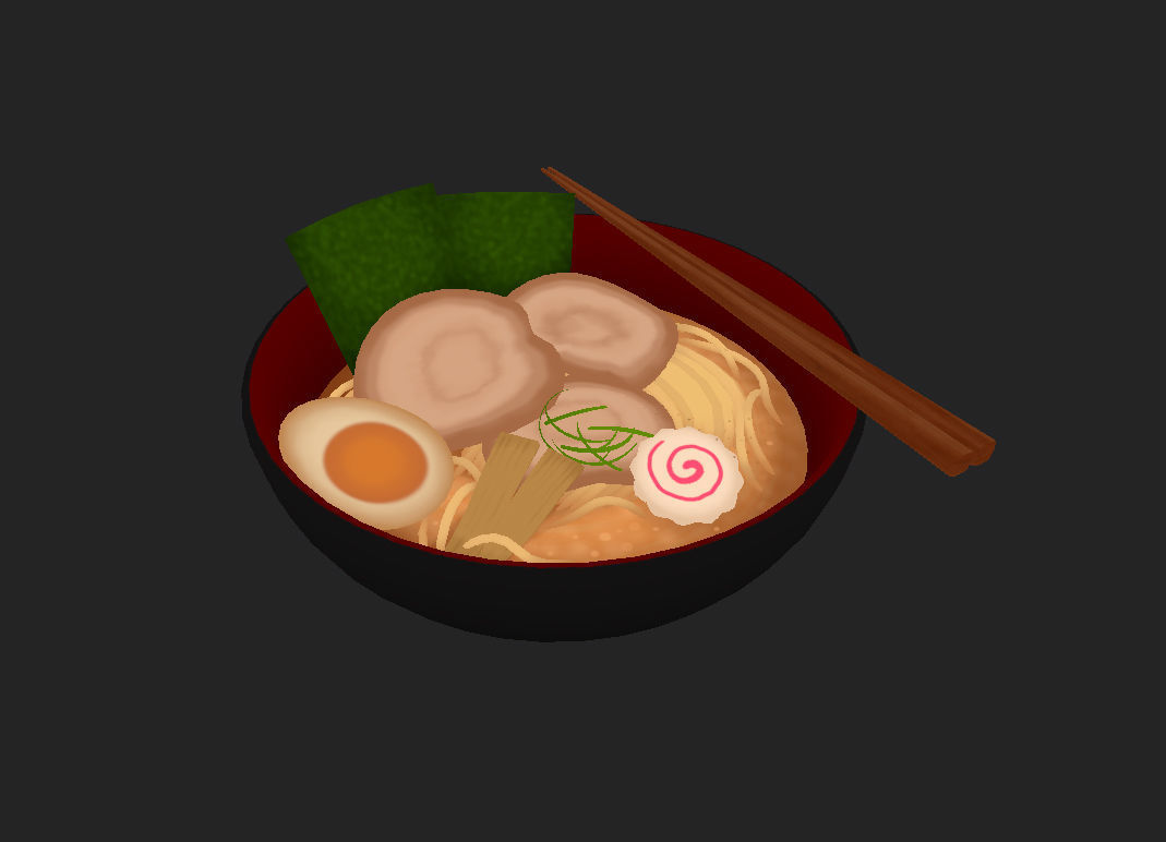 Ramen bowl with leaf 3D model_24