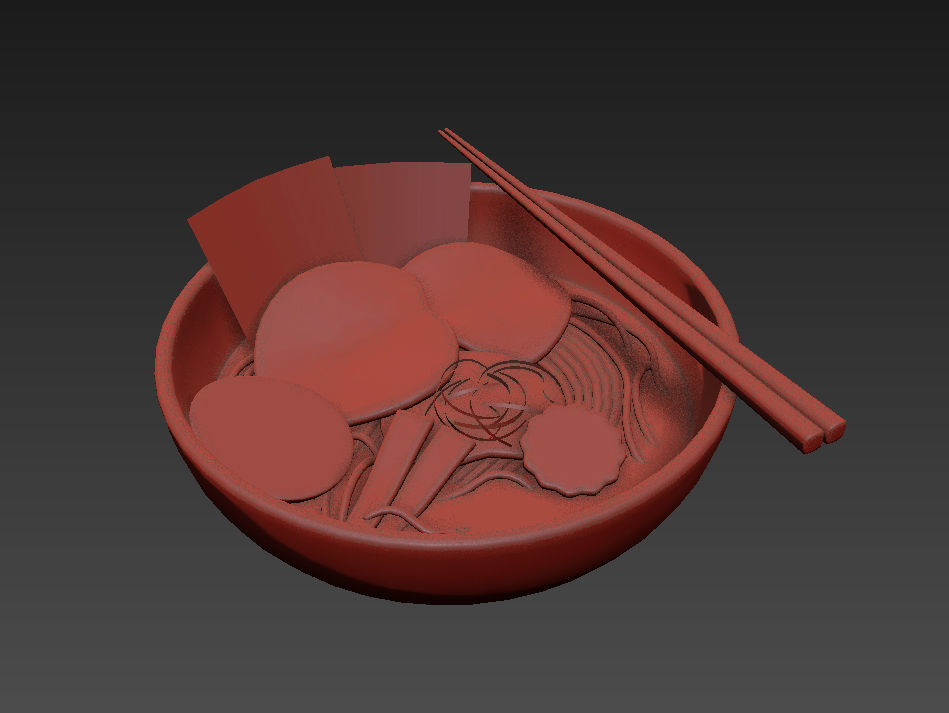 Ramen bowl with leaf 3D model_11