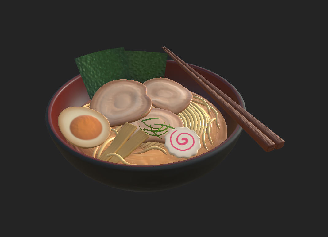Ramen bowl with leaf 3D model_21