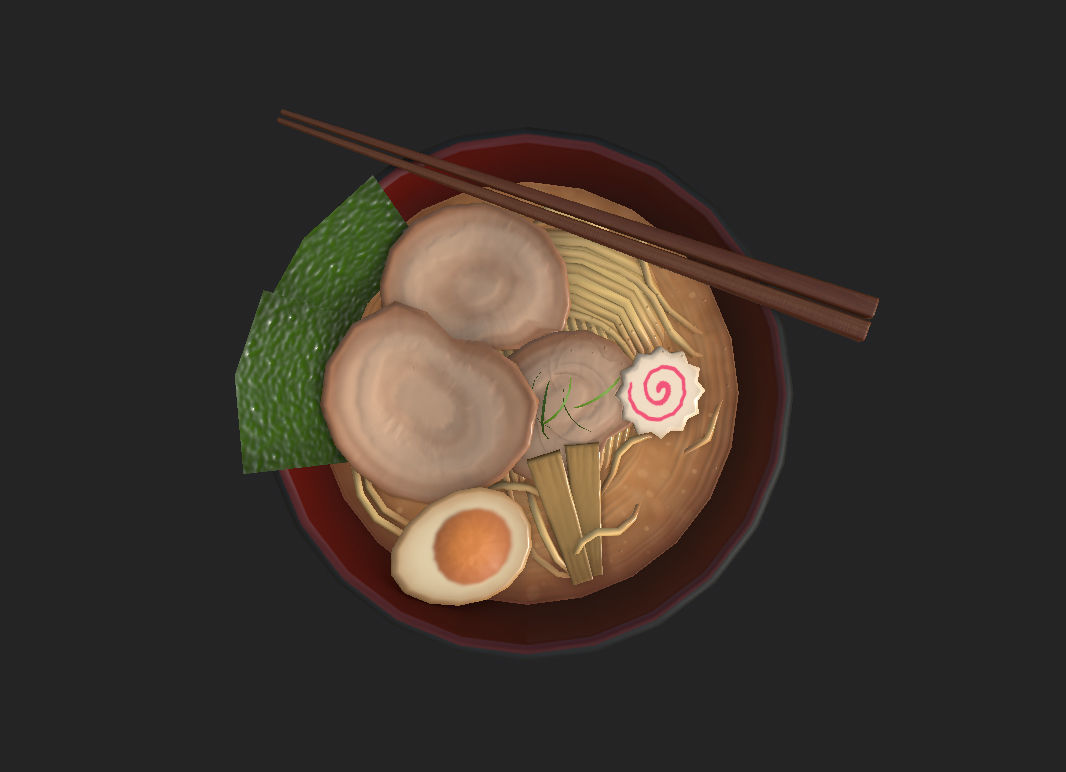 Ramen bowl with leaf 3D model_20