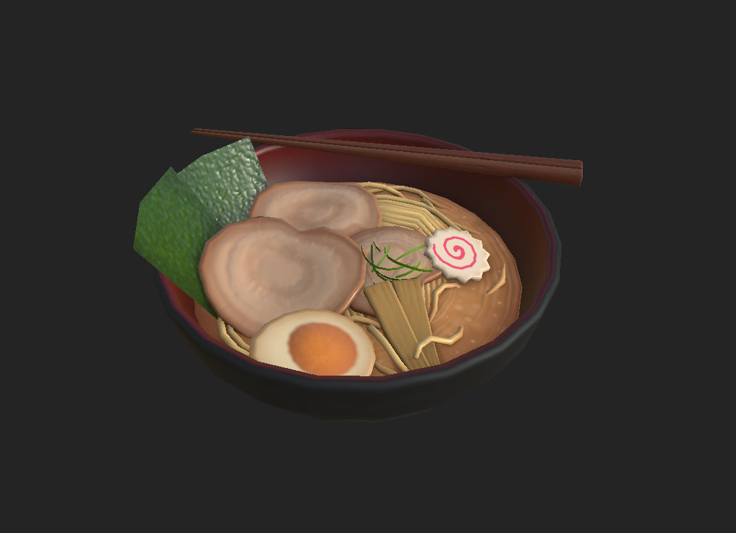 Ramen bowl with leaf 3D model_17