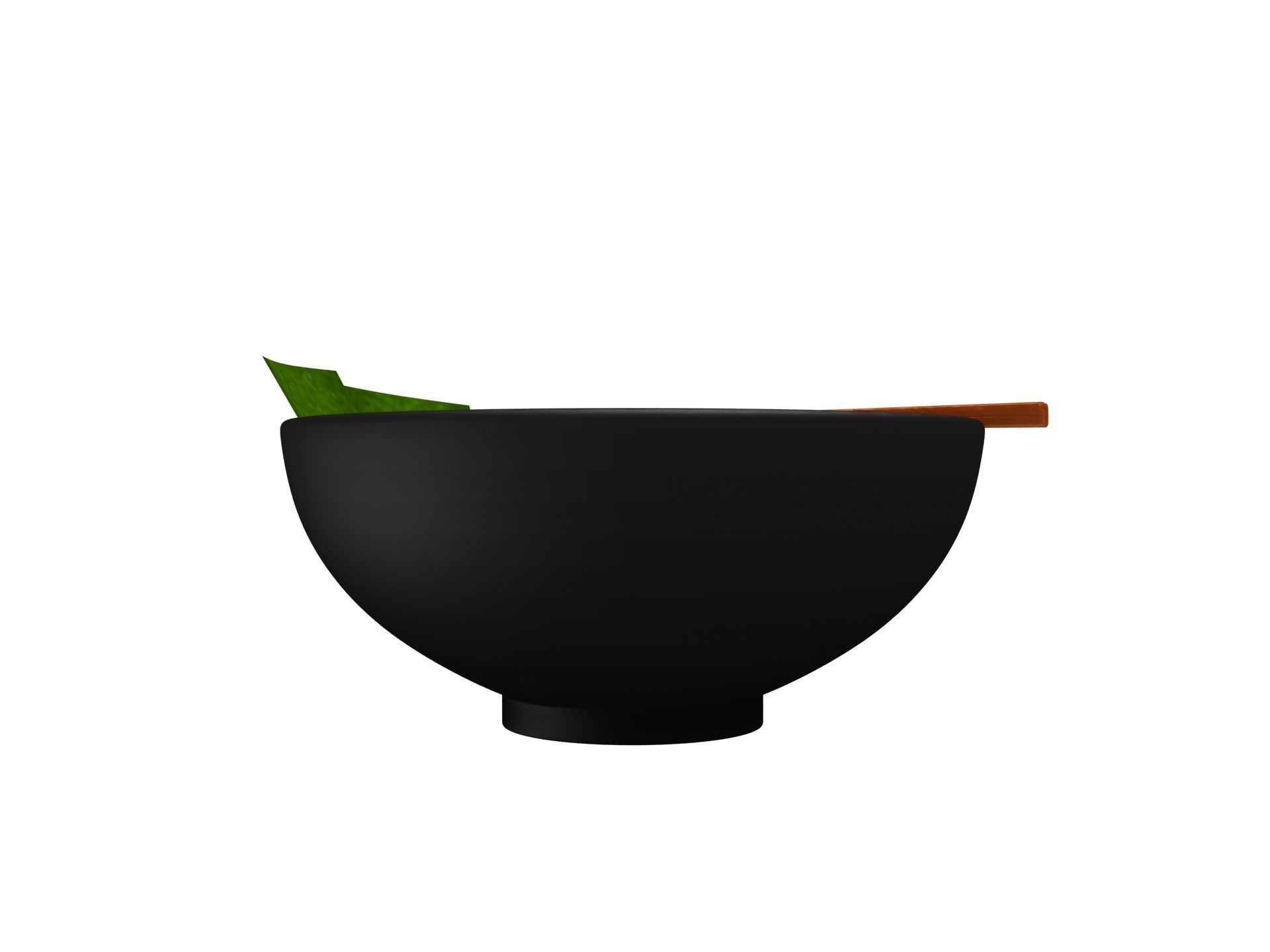 Ramen bowl with leaf 3D model_2