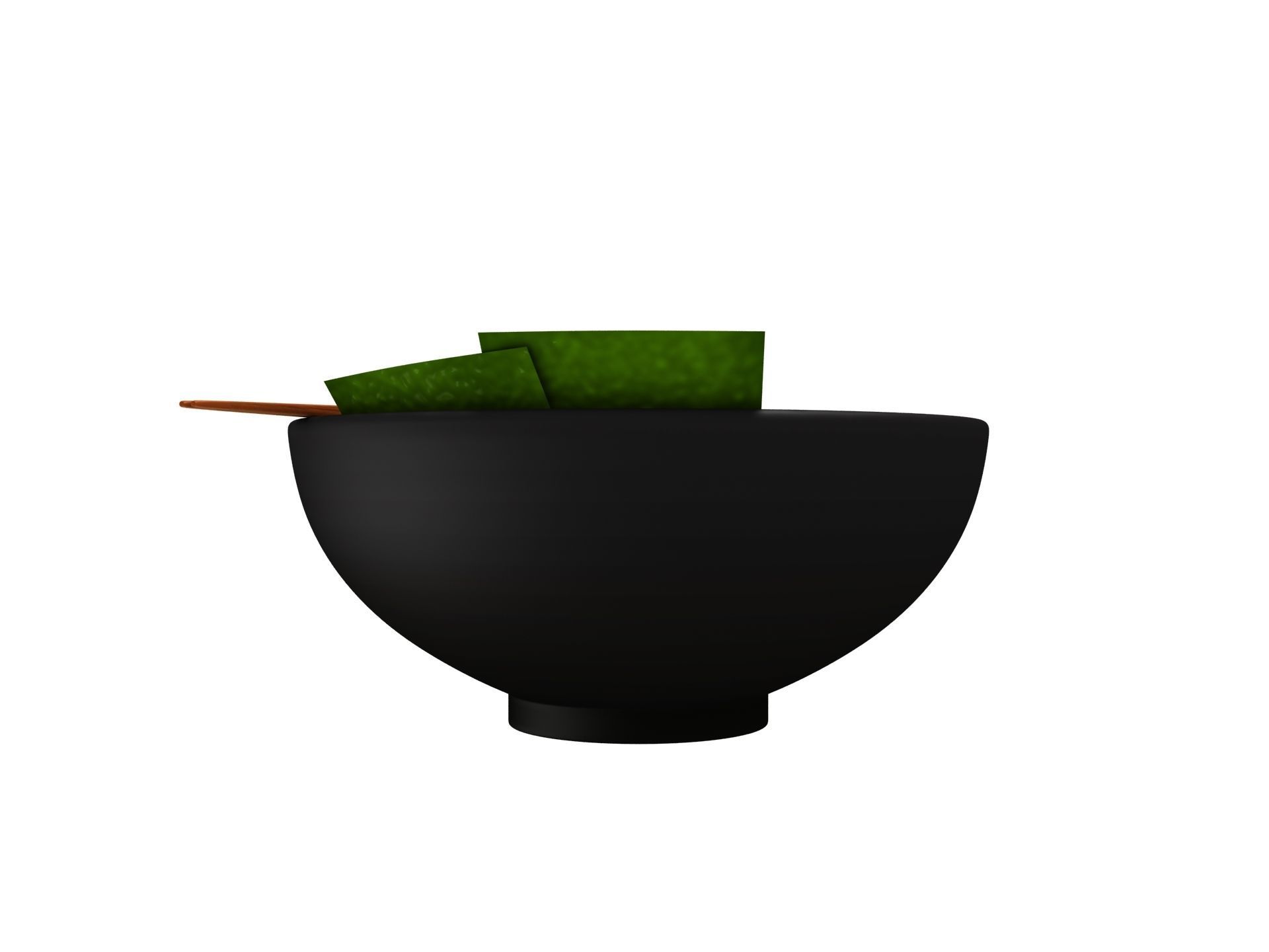 Ramen bowl with leaf 3D model_4