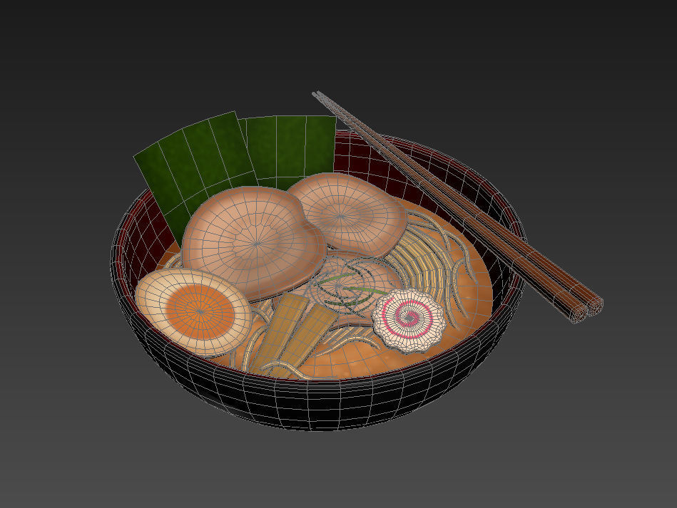 Ramen bowl with leaf 3D model_8