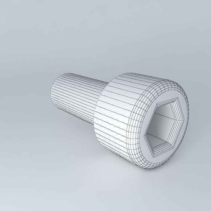 M 8 x 18 8.8 hex socket head cap screw DIN 912 Free 3D model_4