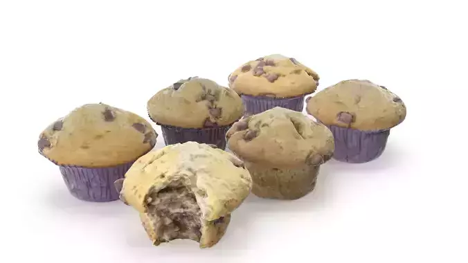 Cupcakes 01 - High and Low Poly versions Low-poly 3D model
