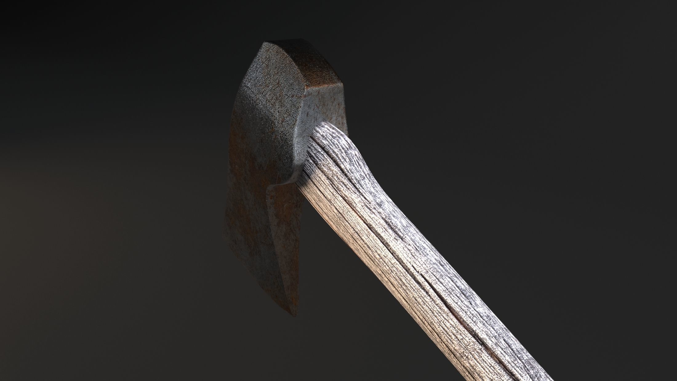 Rusty Axe Free low-poly 3D model_2