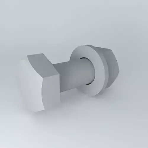 Hex head screw M 10 x 30 mm DIN 933 Free 3D model