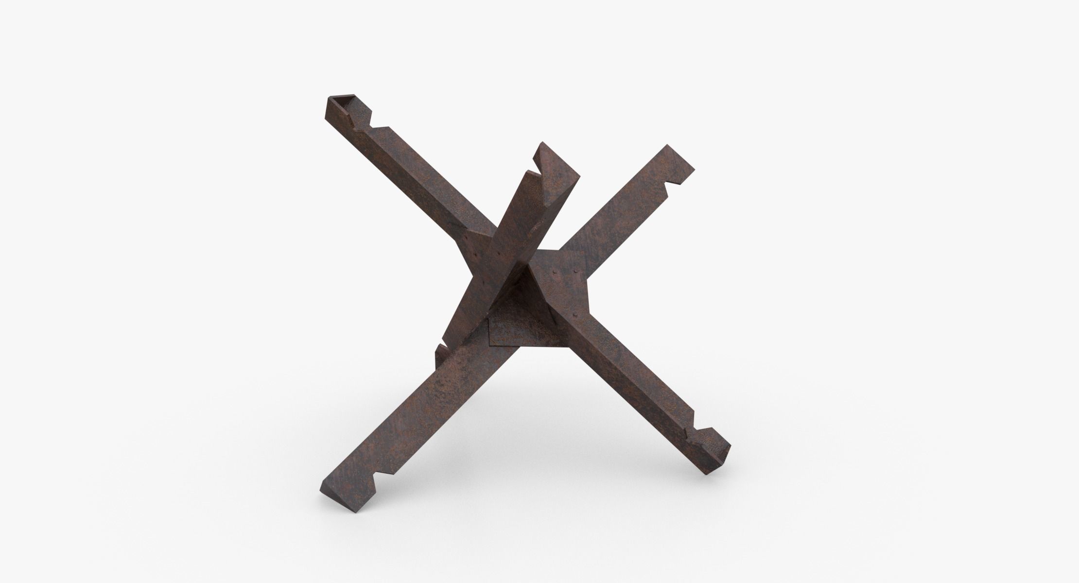 Czech hedgehog Obstacle WWII Low-poly 3D model_12