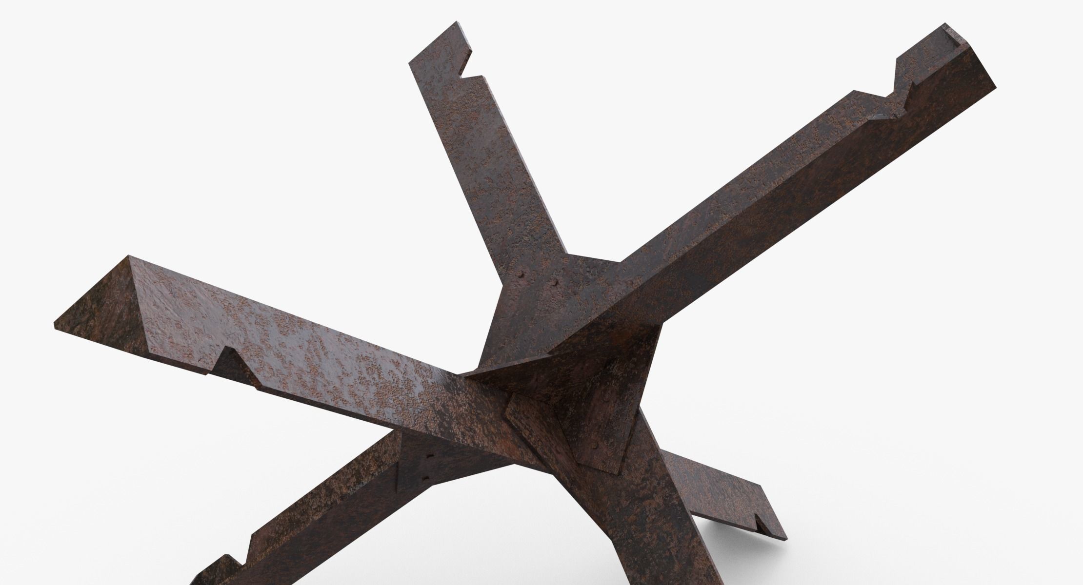 Czech hedgehog Obstacle WWII Low-poly 3D model_19