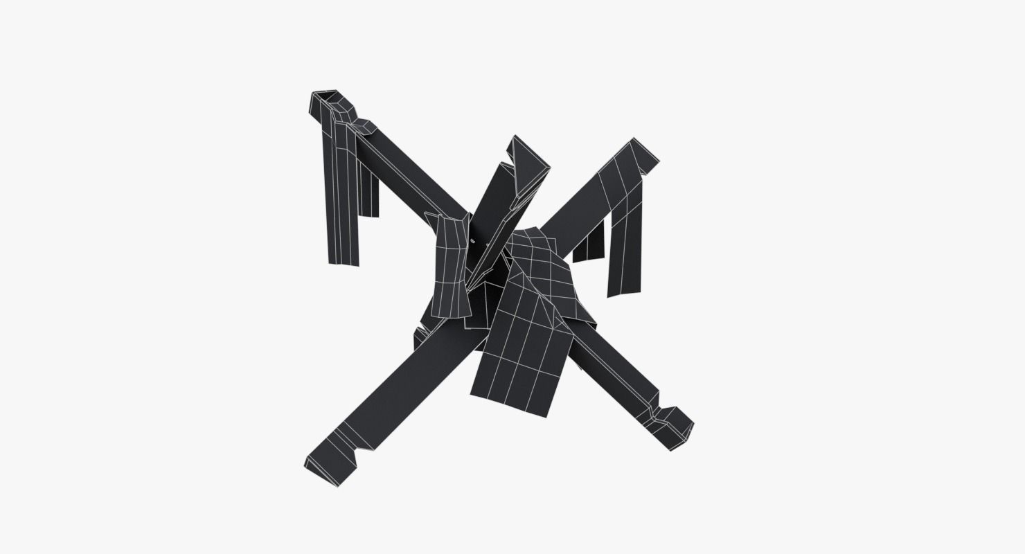 Czech hedgehog Obstacle WWII Low-poly 3D model_23
