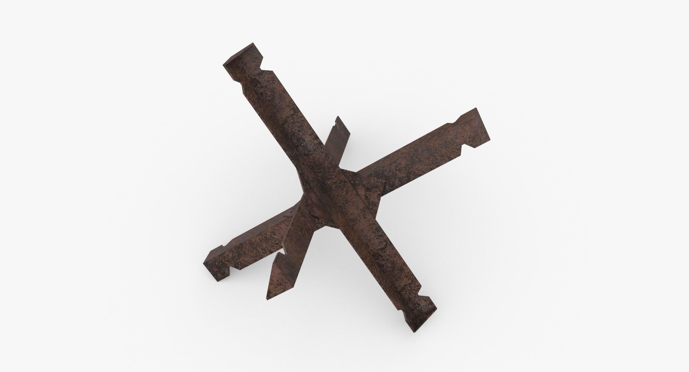 Czech hedgehog Obstacle WWII Low-poly 3D model_16