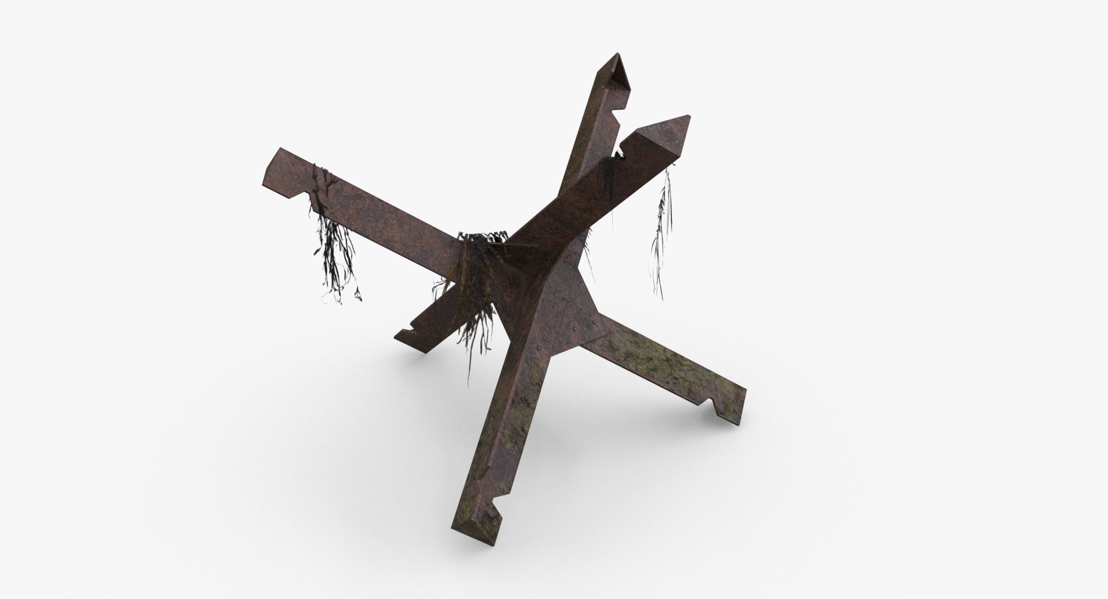 Czech hedgehog Obstacle WWII Low-poly 3D model_3