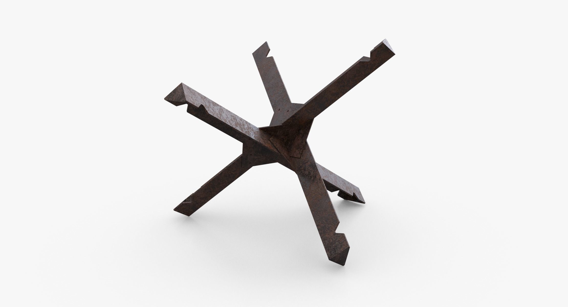 Czech hedgehog Obstacle WWII Low-poly 3D model_15
