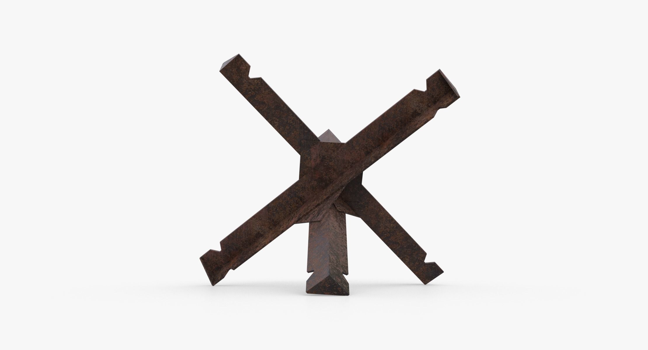 Czech hedgehog Obstacle WWII Low-poly 3D model_13