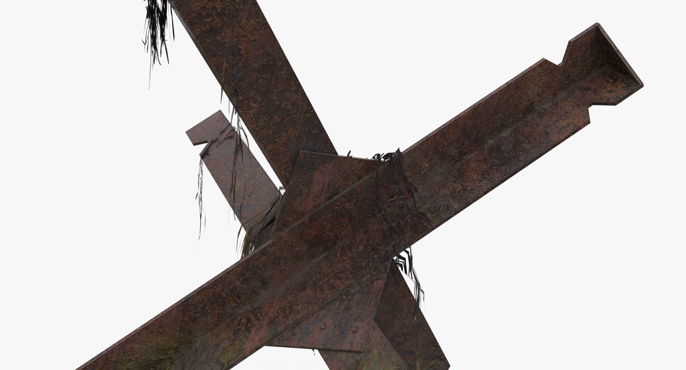 Czech hedgehog Obstacle WWII Low-poly 3D model_9