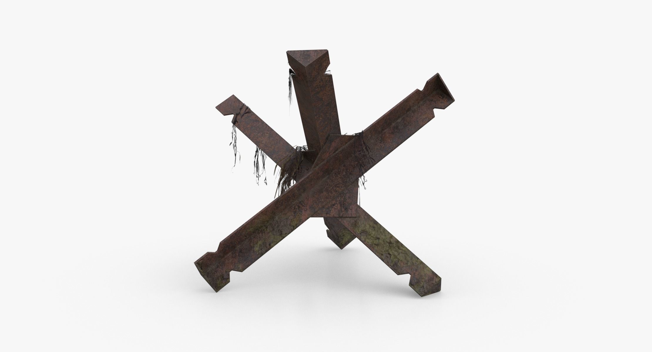 Czech hedgehog Obstacle WWII Low-poly 3D model_6