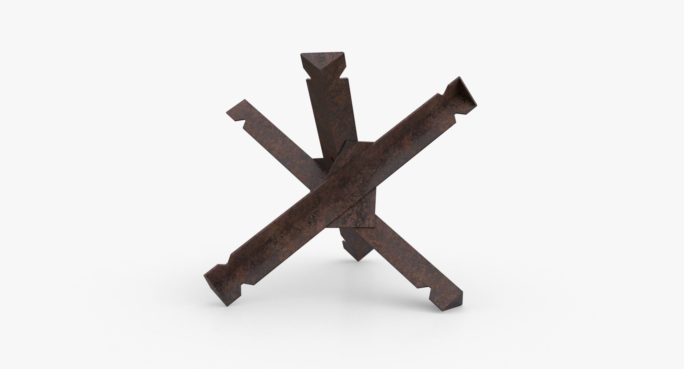 Czech hedgehog Obstacle WWII Low-poly 3D model_11