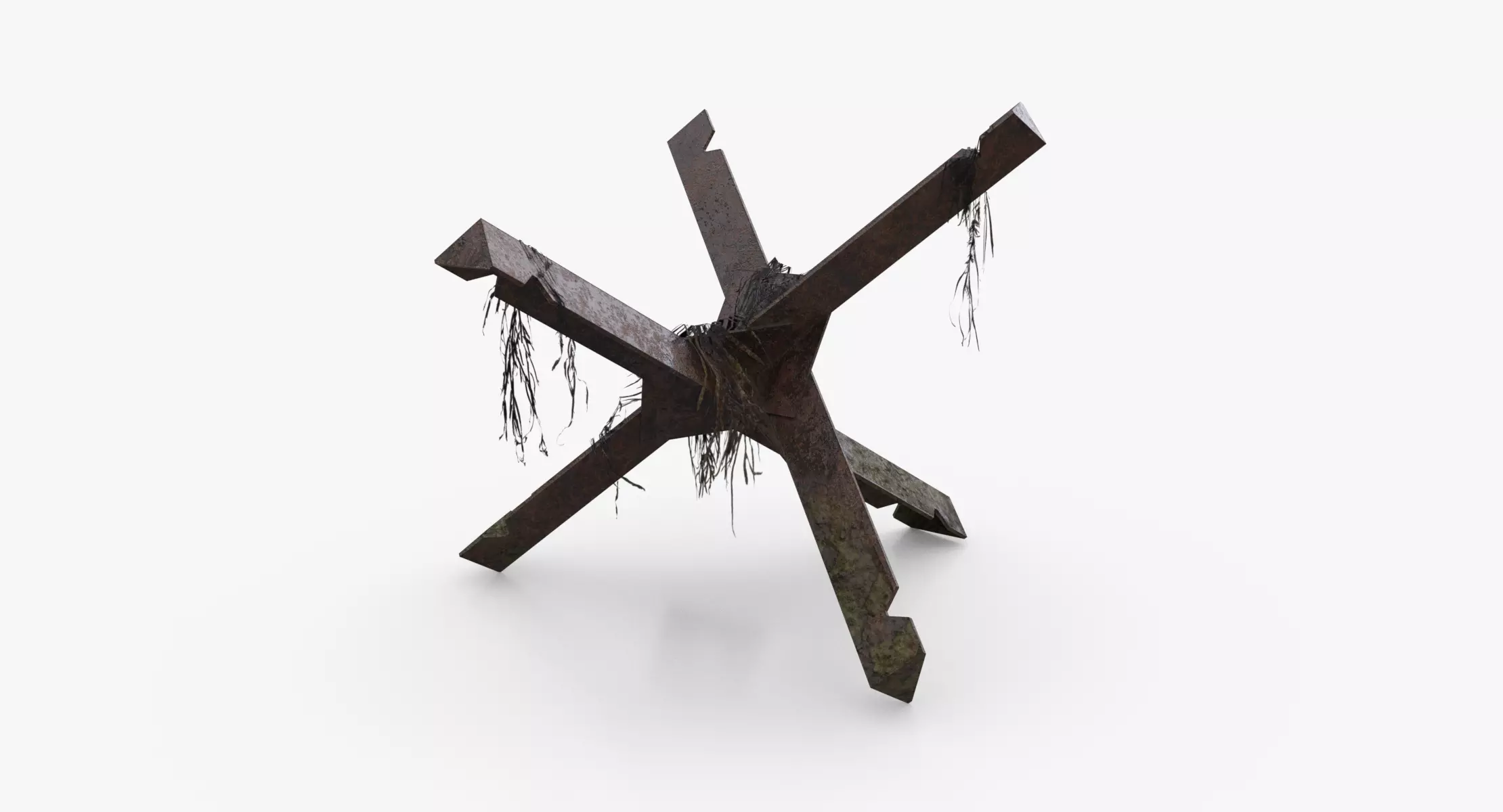 Czech hedgehog Obstacle WWII Low-poly 3D model_0