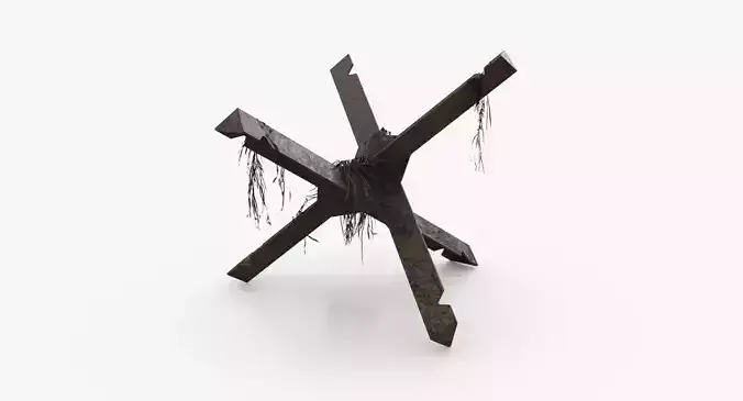 Czech hedgehog Obstacle WWII Low-poly 3D model