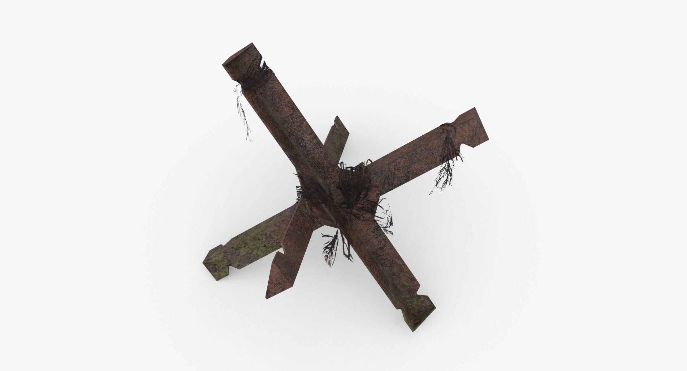 Czech hedgehog Obstacle WWII Low-poly 3D model_7
