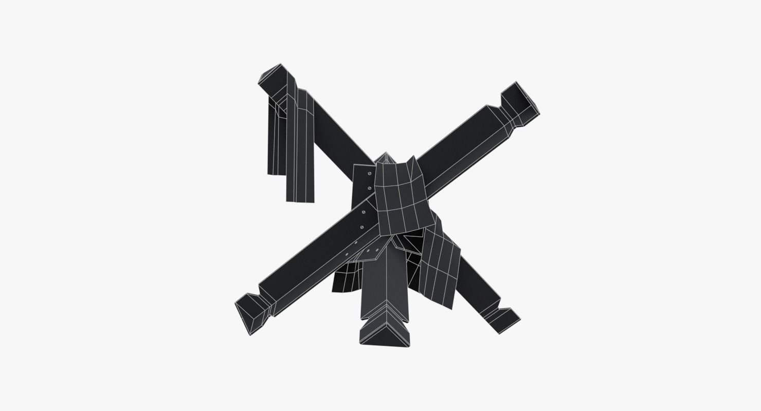 Czech hedgehog Obstacle WWII Low-poly 3D model_25