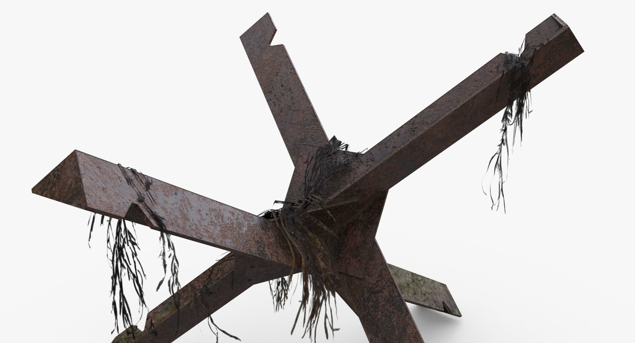 Czech hedgehog Obstacle WWII Low-poly 3D model_10